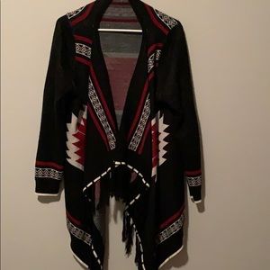 Black Aztec Style Cardigan